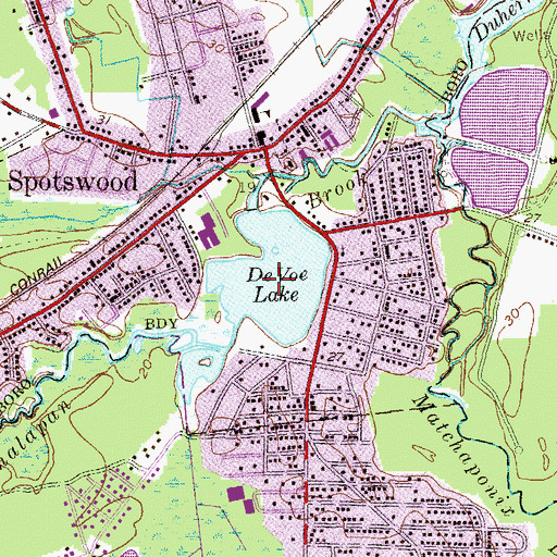 Topographic Map of DeVoe Lake, NJ