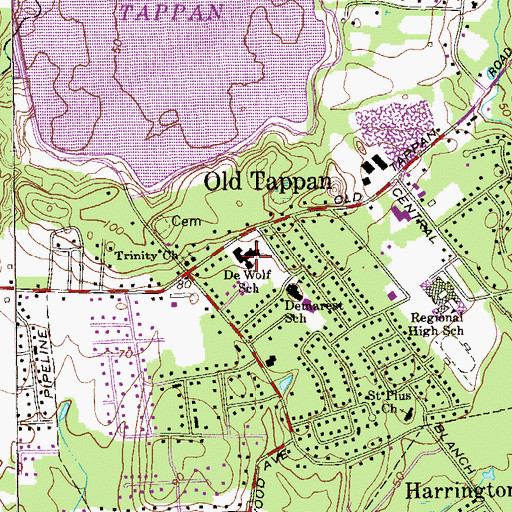 Topographic Map of Charles DeWolf Middle School, NJ