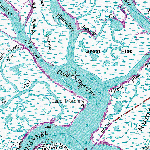 Topographic Map of Dead Thorofare, NJ