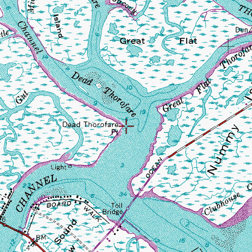 Topographic Map of Dead Thorofare Point, NJ