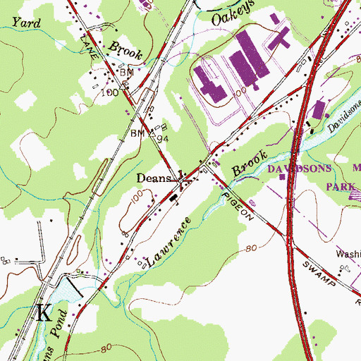 Topographic Map of Deans, NJ