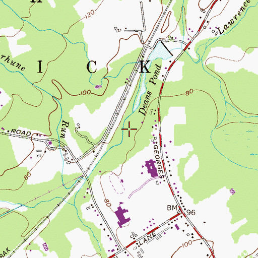 Topographic Map of Deans Pond, NJ