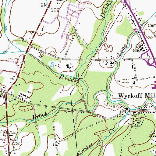 Topographic Map of Debois Creek, NJ