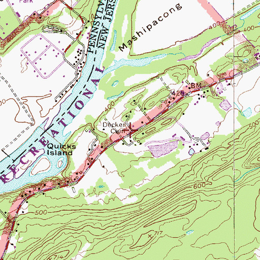 Topographic Map of Decker Cemetery, NJ