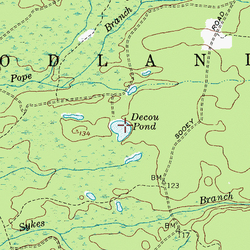 Topographic Map of Decou Pond, NJ