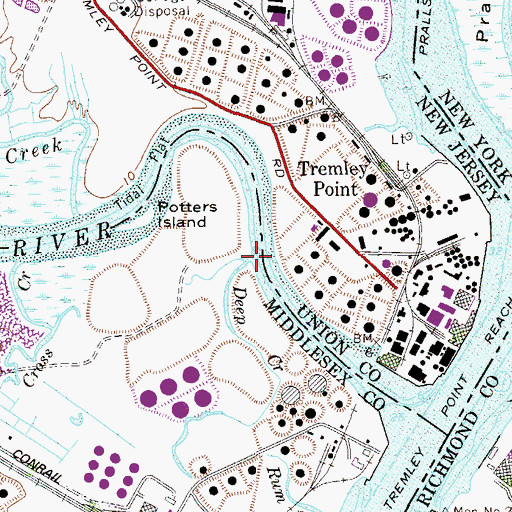 Topographic Map of Deep Creek, NJ