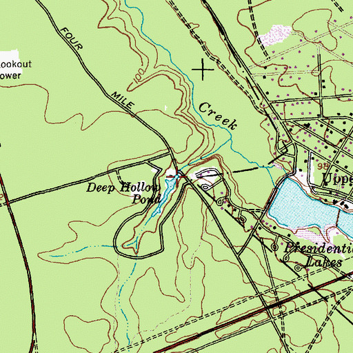 Topographic Map of Deep Hollow Pond, NJ