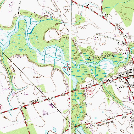 Topographic Map of Deep Run, NJ