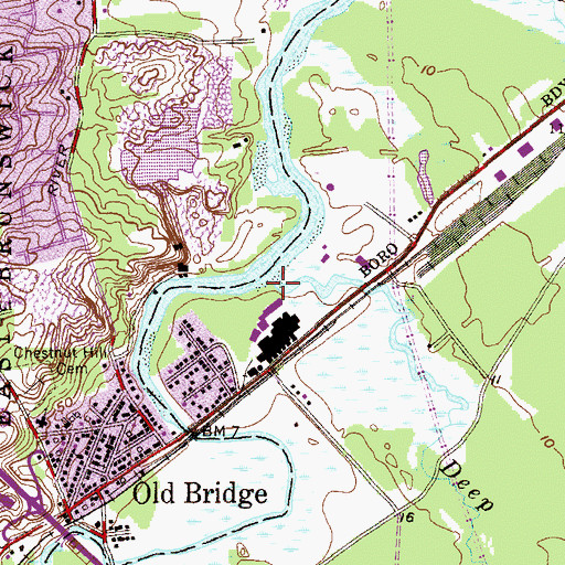 Topographic Map of Deep Run, NJ