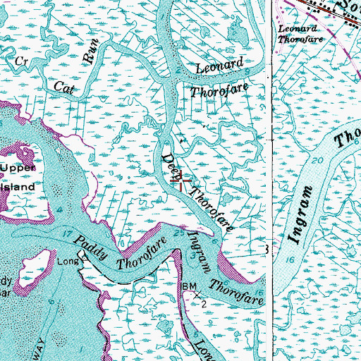 Topographic Map of Deep Thorofare, NJ