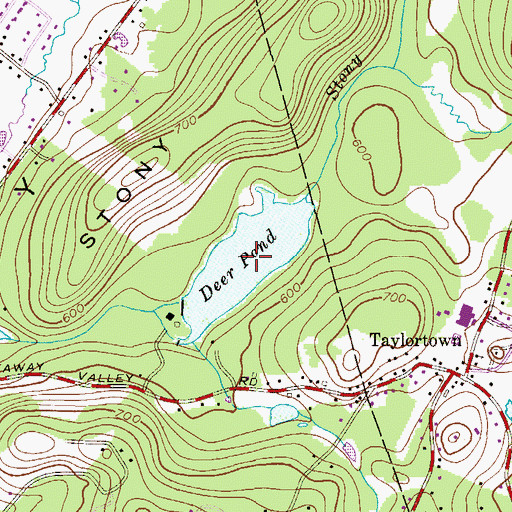 Topographic Map of Deer Pond, NJ