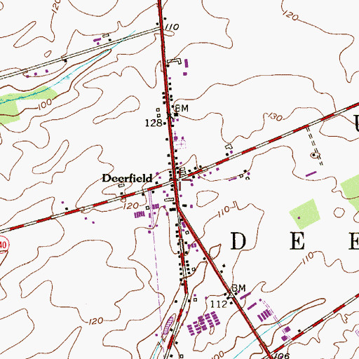 Topographic Map of Deerfield, NJ