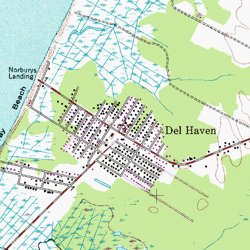 Topographic Map of Del Haven, NJ