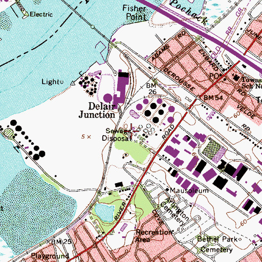 Topographic Map of Delair Junction, NJ