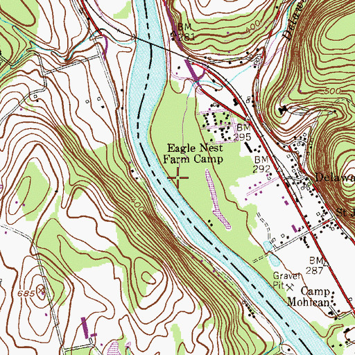 Topographic Map of Delawanna Creek, NJ