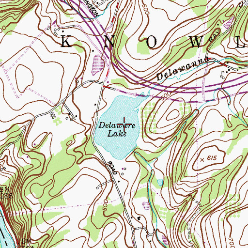 Topographic Map of Delaware Lake, NJ