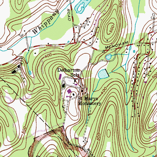 Topographic Map of Delbarton School, NJ