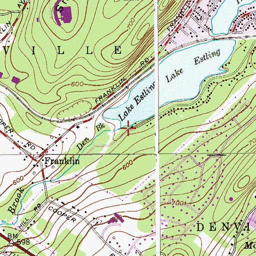 Topographic Map of Den Brook, NJ