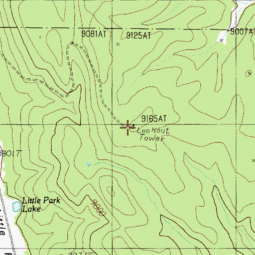Topographic Map of North Rim Lookout Tower, AZ