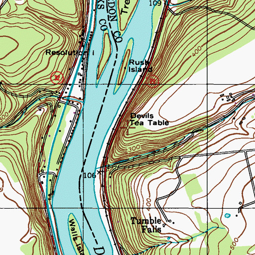 Topographic Map of Devils Tea Table, NJ