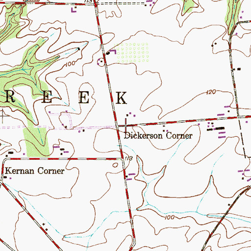 Topographic Map of Dickerson Corner, NJ