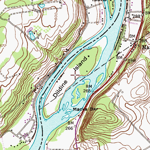 Topographic Map of Dildine Island, NJ