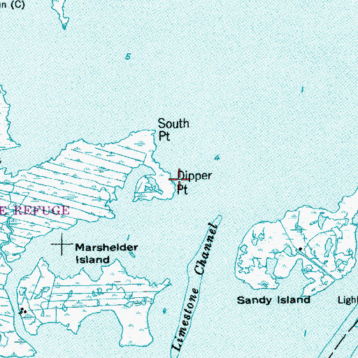Topographic Map of Dipper Point, NJ