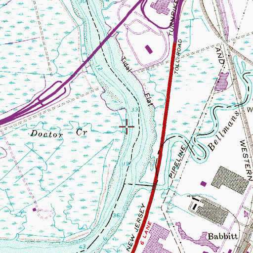 Topographic Map of Doctor Creek, NJ