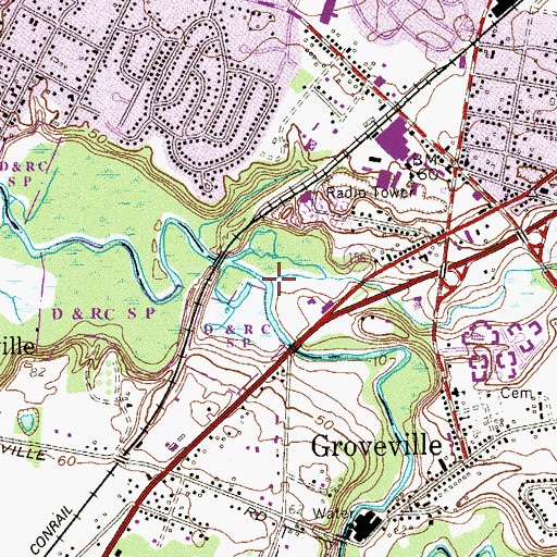 Topographic Map of Doctors Creek, NJ