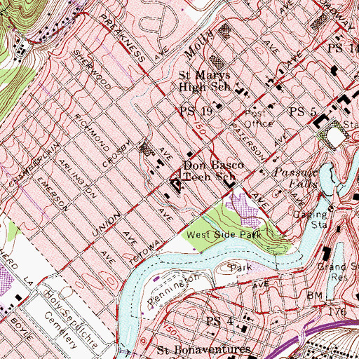 Topographic Map of Don Bosco Technical School, NJ