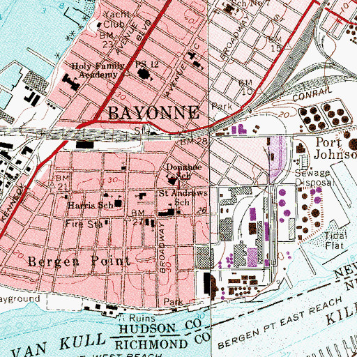 Topographic Map of Mary J Donohoe Number 4 Elementary School, NJ