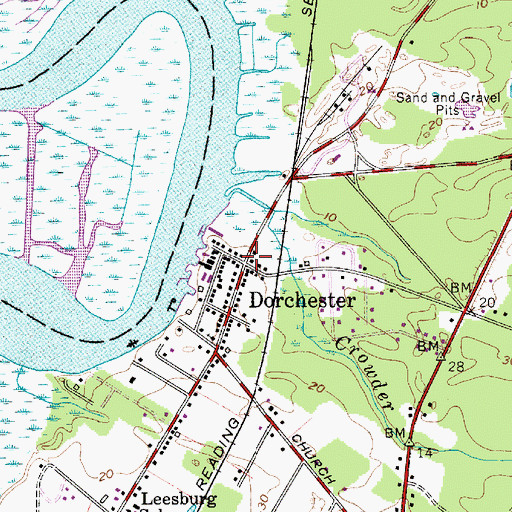 Topographic Map of Dorchester, NJ