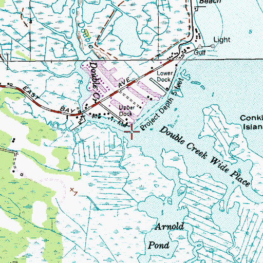 Topographic Map of Double Creek, NJ
