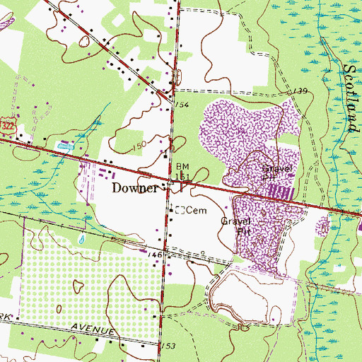 Topographic Map of Downer, NJ