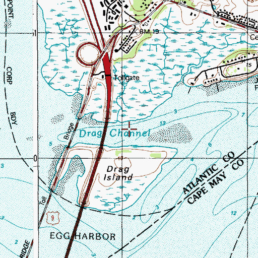 Topographic Map of Drag Channel, NJ