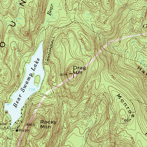Topographic Map of Drag Hill, NJ