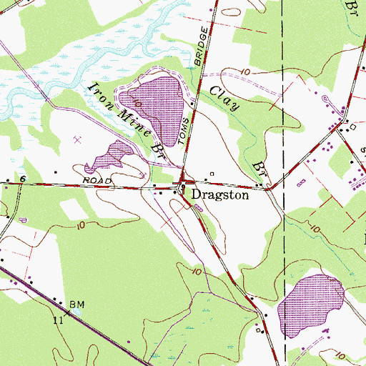 Topographic Map of Dragston, NJ