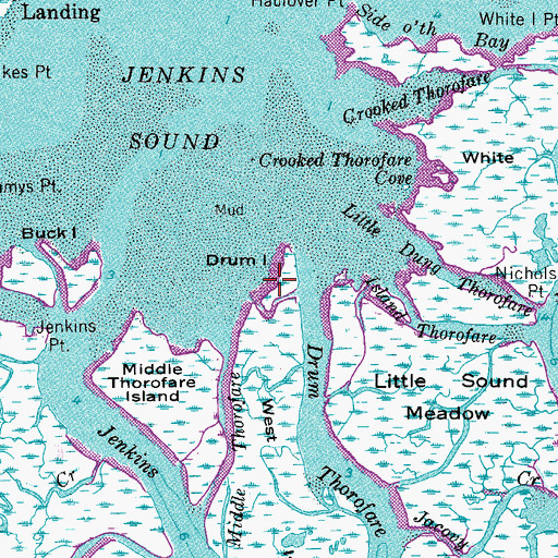 Topographic Map of Drum Island, NJ
