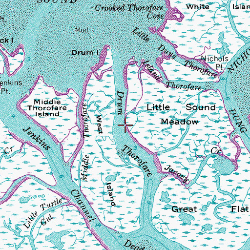 Topographic Map of Drum Thorofare, NJ