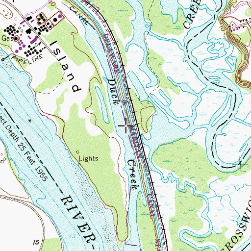 Topographic Map of Duck Creek, NJ