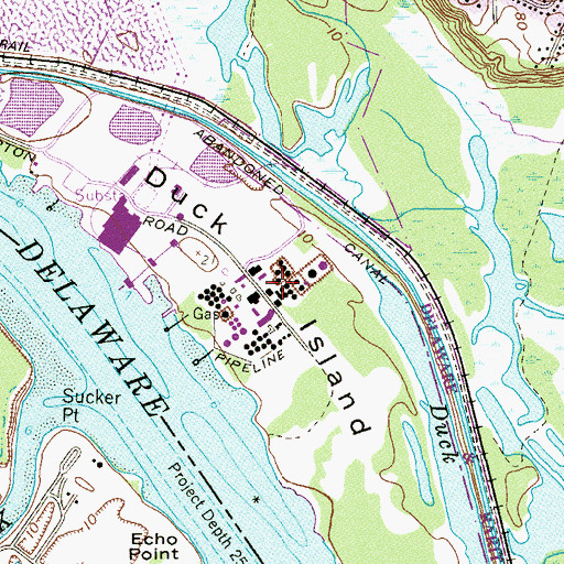 Topographic Map of Duck Island, NJ