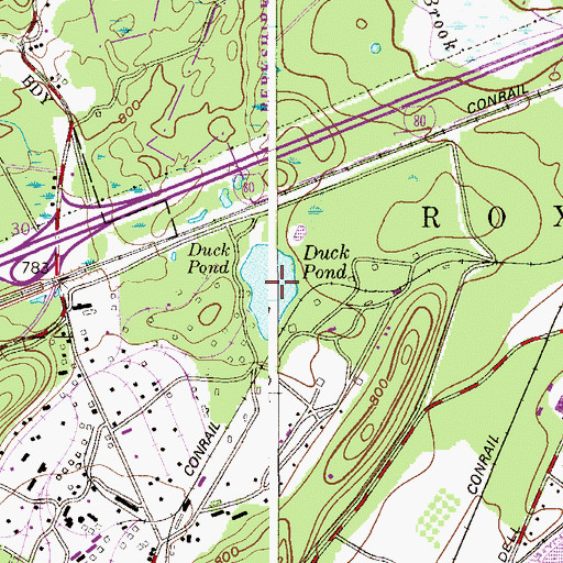 Topographic Map of Duck Pond, NJ