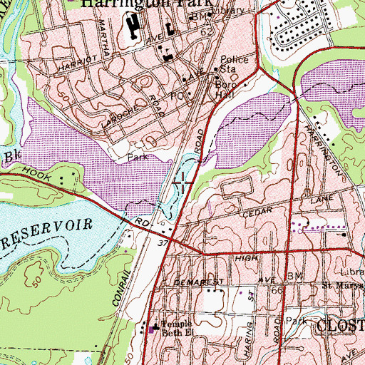 Topographic Map of Duck Pond, NJ