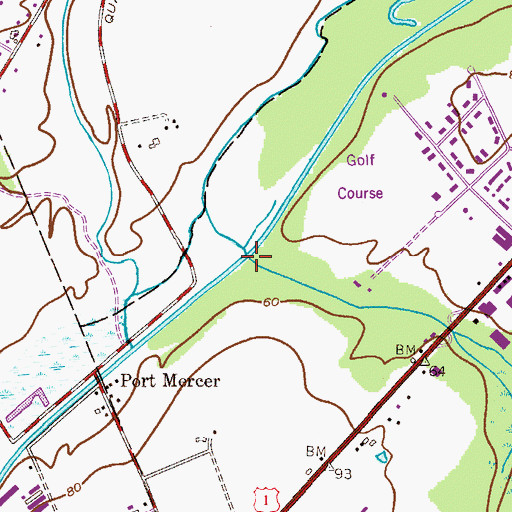 Topographic Map of Duck Pond Run, NJ