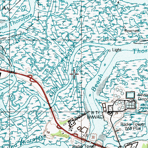 Topographic Map of Duck Thorofare, NJ