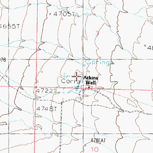 Topographic Map of Atkins Well, AZ