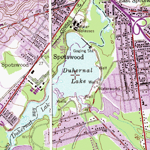 Topographic Map of Duhernal Lake, NJ