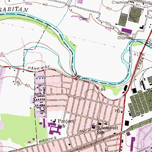 Topographic Map of Dukes Brook, NJ