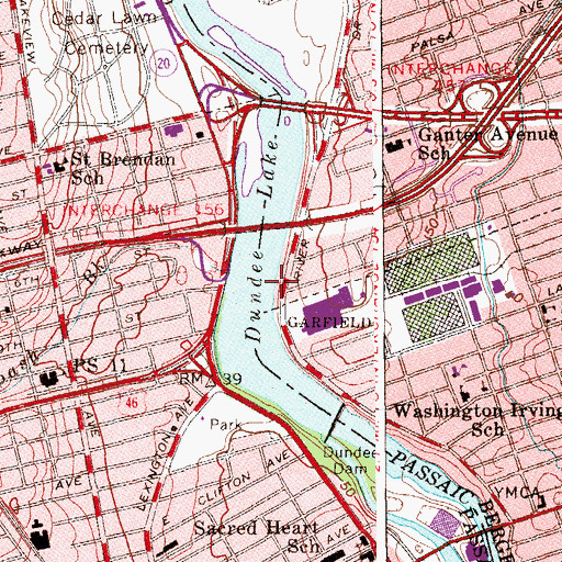 Topographic Map of Dundee Lake, NJ