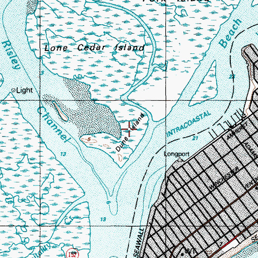 Topographic Map of Dune Island, NJ